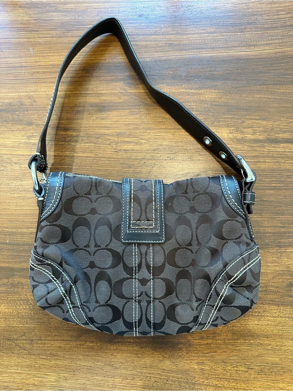 Y2K Coach Chocolate Soho Signature Canvas Shoulder Bag - Picture 6 of 15